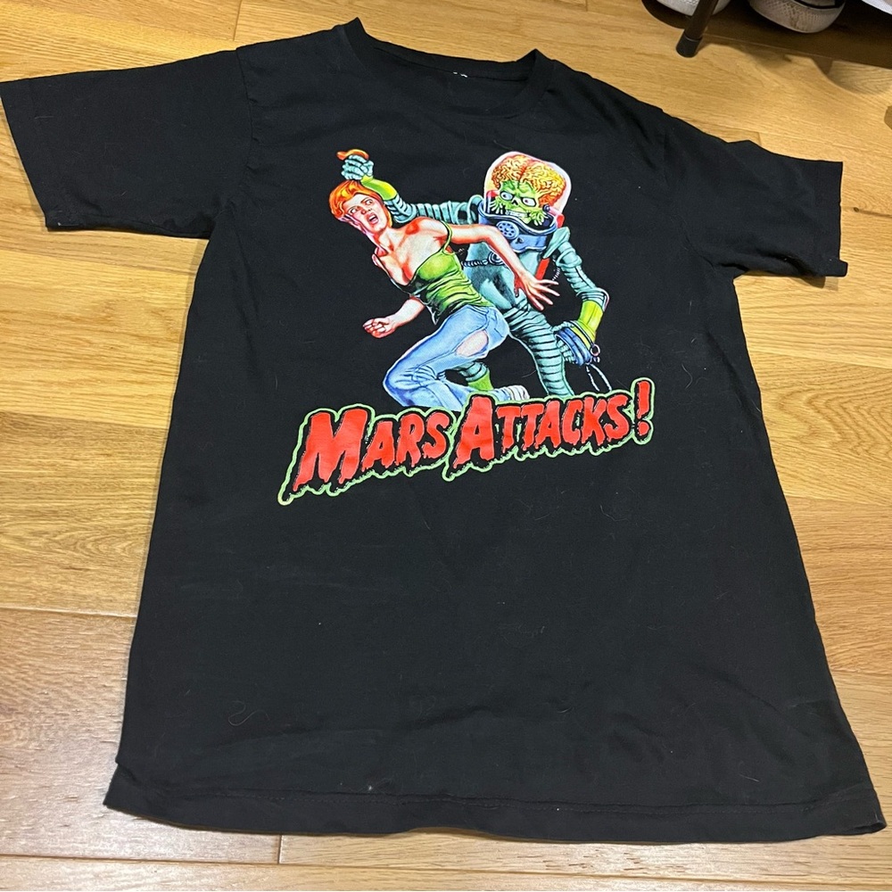 Mars Attacks Black Graphic T-Shirt